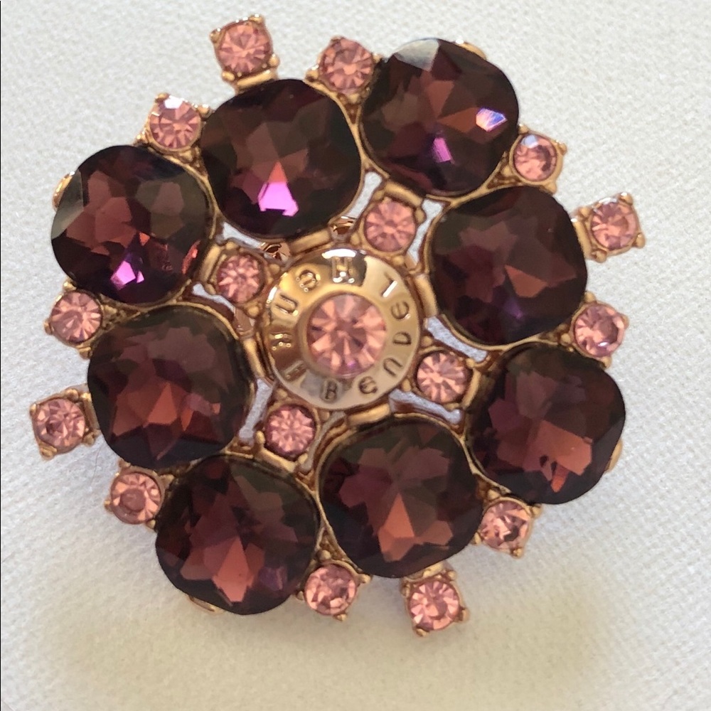 Henri Bendel Rose Gold w/Crystals brooch